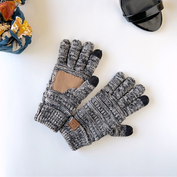 Accessories - 3/$20 C.C Unisex Cable Knit Inner Lined Anti-Slip Touchscreen Texting Gloves